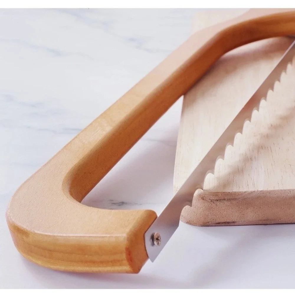 Earthly Bliss-Breadly Bread Bow Knife Bamboo Handle & Stainless Steel Blade Farm
